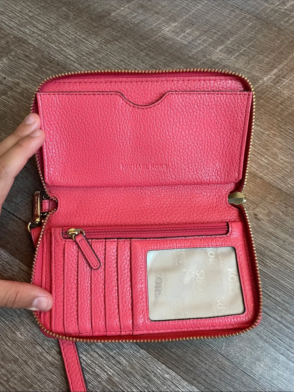 Michael Kors Fulton Zip Large Wristlet Red